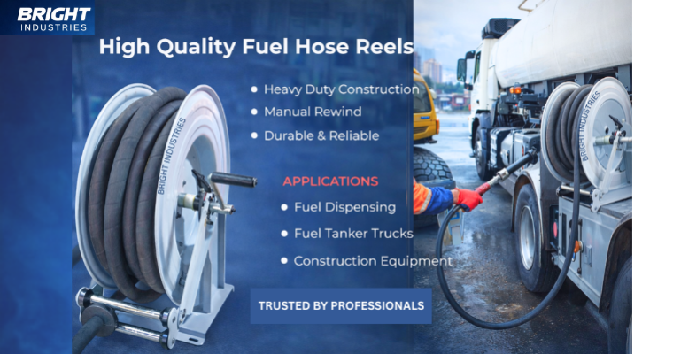 MANUAL REWIND FUEL HOSE REEL